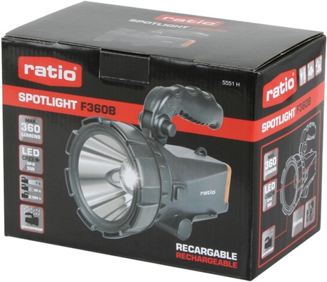 Proyector linterna LED recargable RATIO Spotlight F360B